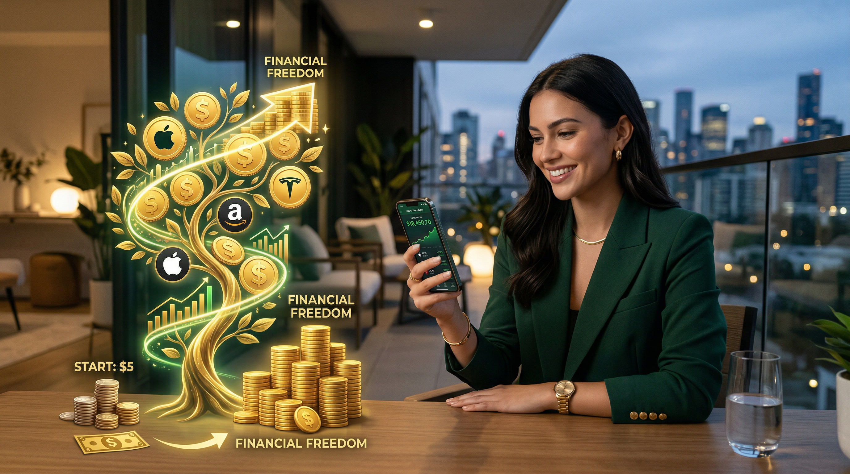 Cómo tengo acciones de Apple, Amazon y Tesla con $ 5: las acciones fraccionarias cambian las reglas del juego